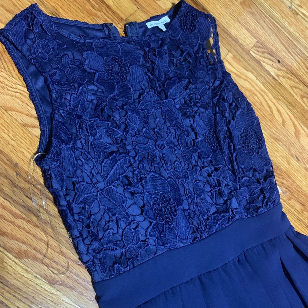 Charlotte Russe Navy Lace and Chiffon Maxi Dress